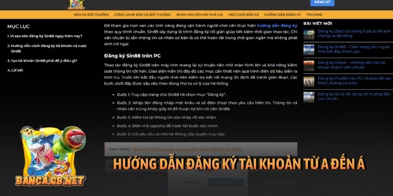 Hướng dẫn đăng ký tài khoản từ A đến Á